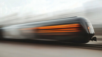 Fototapeta premium Modern high-speed train rushes forward. Motion effect and blur effect.