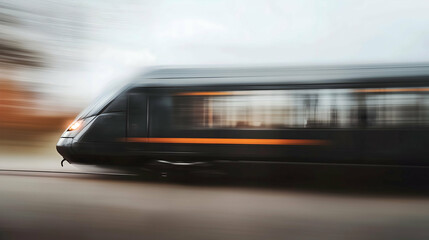 Obraz premium Modern high-speed train rushes forward. Motion effect and blur effect.