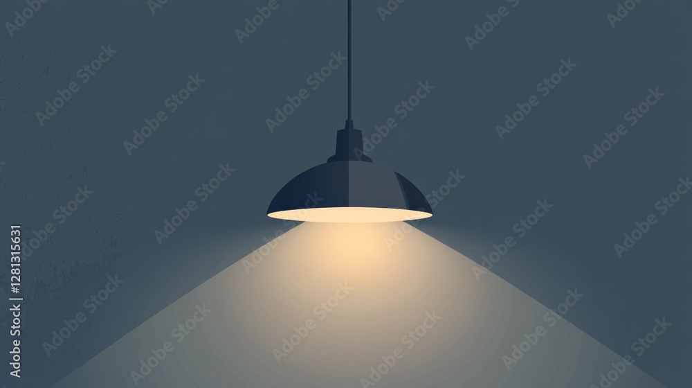 Poster a sleek beam hanging lamp casts a warm, inviting glow in a tranquil environment. the minimalist desi
