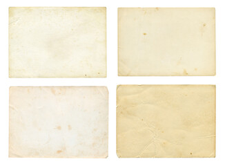 Set of old paper. Retro photo paper texture isolated for design. Recycle vintage paper background.	