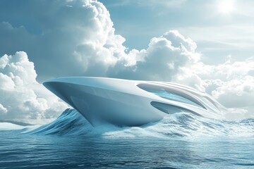 A Stunning Megayacht Gliding Through Ocean Waves: The Ultimate Transport for Luxurious Holidays