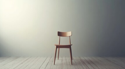 Modern Minimalist Chair Positioned Near a Large Window With Sunlight Casting Shadows on a Blank Wall in a Bright Interior Space