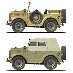 Cartoon off road cars set