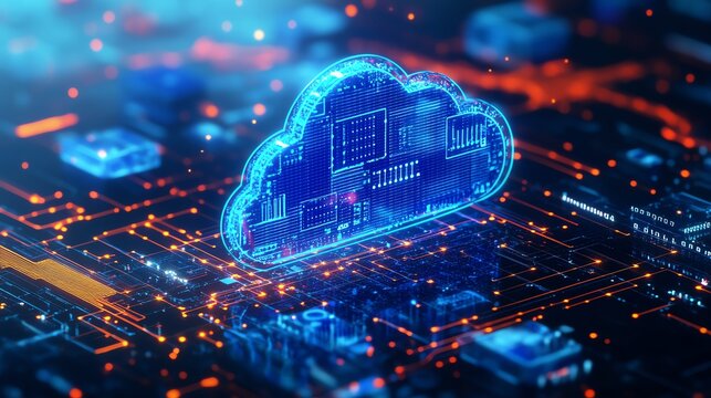 Cloud computing concept with AI-driven data storage security