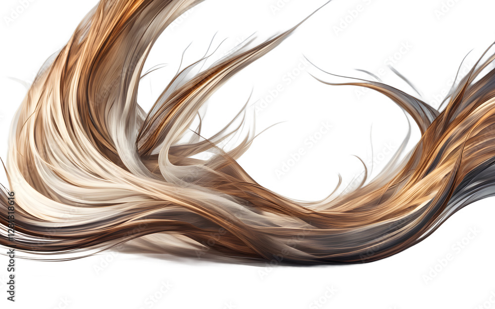 Poster a gust of wind represented by curving air currents, isolated on a empty plain background