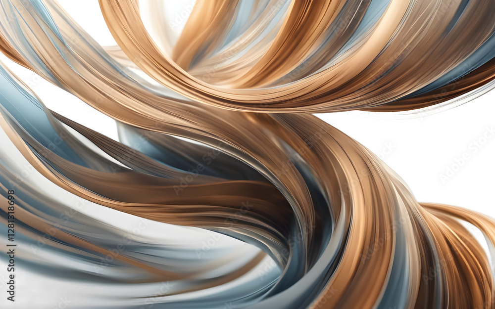 Poster a gust of wind represented by curving air currents, isolated on a empty plain background
