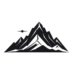 A vector illustration of a mountain silhouette set, featuring rugged grunge textures for a bold and artistic effect.