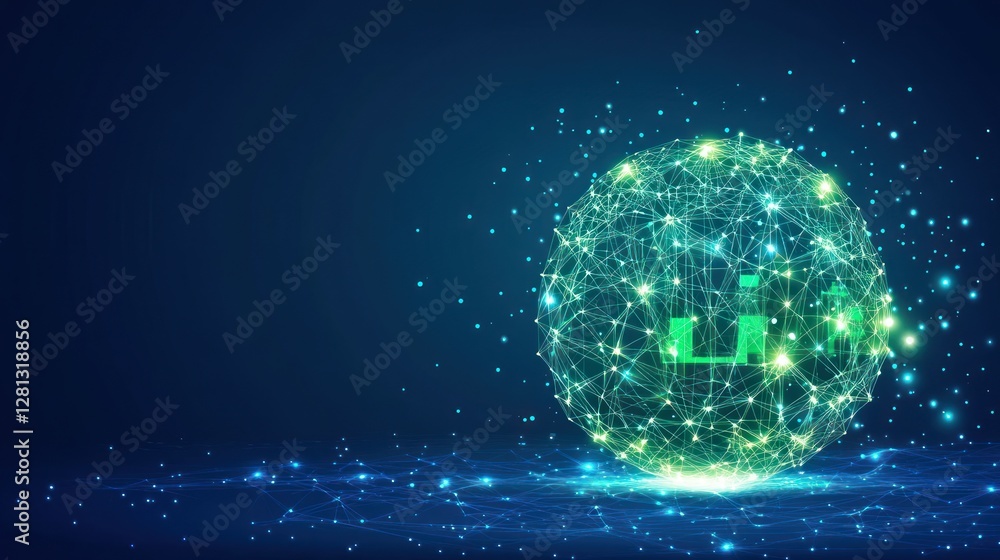 Poster abstract digital globe representing global network connectivity