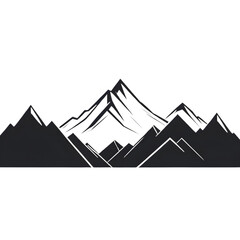 A vector illustration of a mountain silhouette set, featuring rugged grunge textures for a bold and artistic effect.