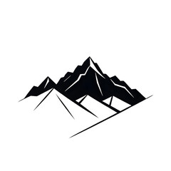 A vector illustration of a mountain silhouette set, featuring rugged grunge textures for a bold and artistic effect.