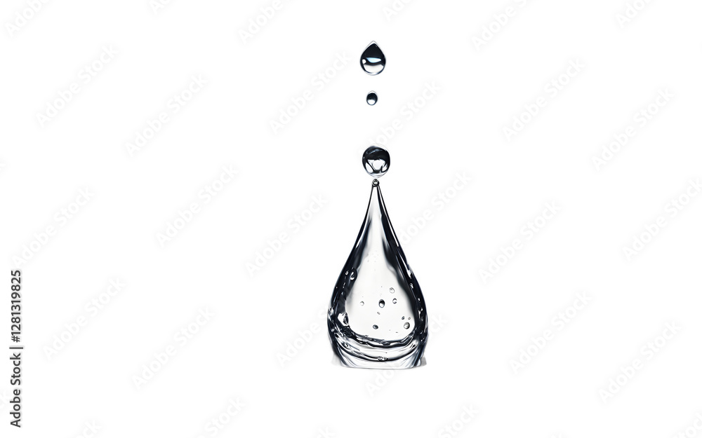 Aufkleber A single raindrop splashing on a surface, isolated on a empty plain background