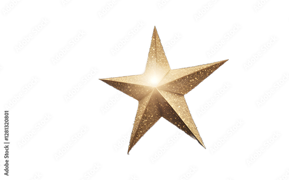 Poster a twinkling star in a night sky setting, isolated on a empty plain background