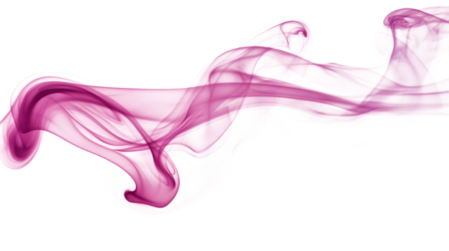 Abstract Wispy Purple Smoke Wave with Soft Motion Effect on Transparent Background