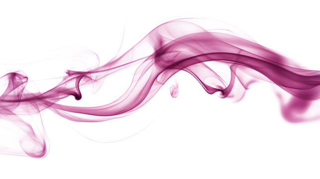 Abstract Wispy Purple Smoke Wave with Soft Motion Effect on Transparent Background