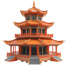 PNG Ancient Asian Architectural Marvel Against Transparent Background for Cultural, Historical, or Architectural Design Projects.