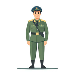 a smiling Russian soldier isolated on a transparent background