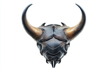 Naklejka premium Magnificent beetle head with impressive horns