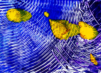 Blue Paint with Yellow Accents