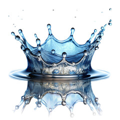 Water splash in the form of a crown isolated on transparent background  
