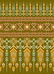 Geometric detailed pattern for Thai silk fabric or abstract background