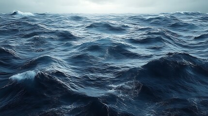 Fototapeta premium Dark Ocean Waves Rolling Under Stormy Skies