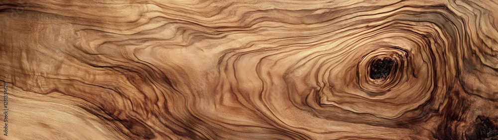 Aufkleber Highly detailed close up view of the intricate and unique wood grain texture and pattern on a natural wooden surface or board  This image can be used as a background for rustic earthy