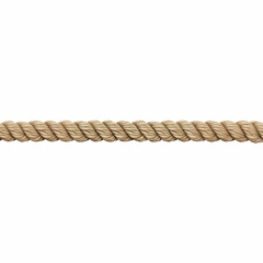 Realistic natural twisted rope with detailed fiber texture and intricate braiding, strong and durable cord for nautical, decorative, and utility purposes, isolated on transparent background.
