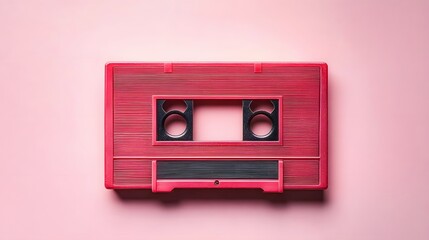 Obraz premium Pink Retro Cassette Tape Minimalist Background