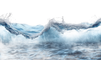 The blue waves surged and surged