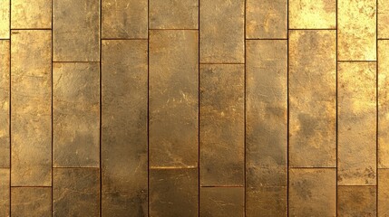 gold brick wall texture, golden background, render, shining surface, luxurious appeal.