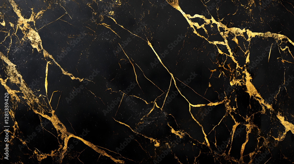 Aufkleber luxurious black and gold marble texture abstract background design elegant and sophisticated decorat