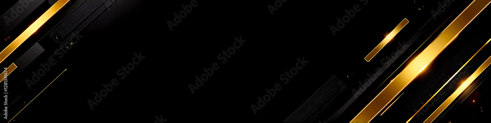 Poster futuristic black and gold gradient design with high-tech elements representing innovation and progre