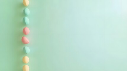 Pastel Easter Eggs Minimalist Background Light Green