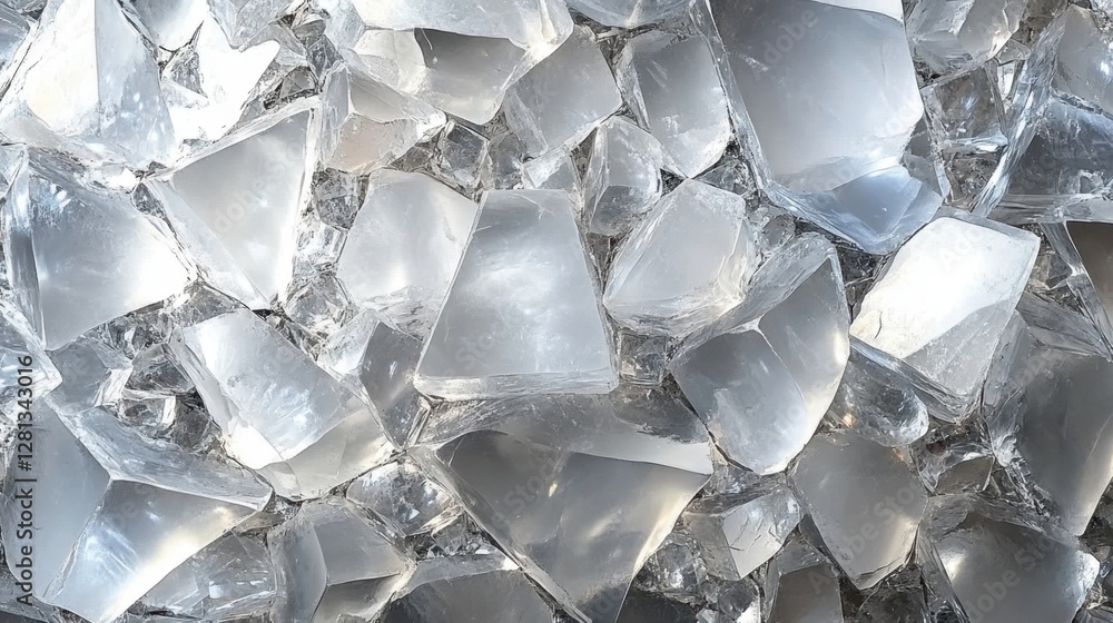 Poster captivating close up of translucent quartz crystals creating a mesmerizing geometric pattern with li