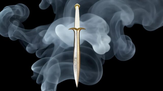 Medieval Sword The Word of God with smoke effects 4K