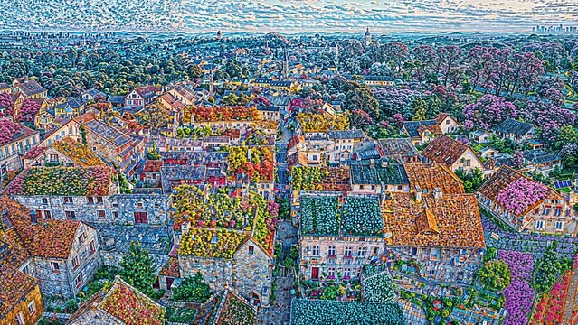 colorful mosaic in the city