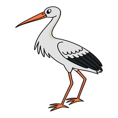 White stork cartoon 