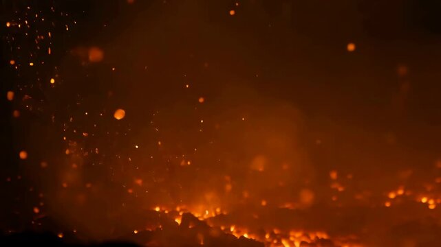 Particle effects of ash fire burning ember fire sparks and Smoke 4K