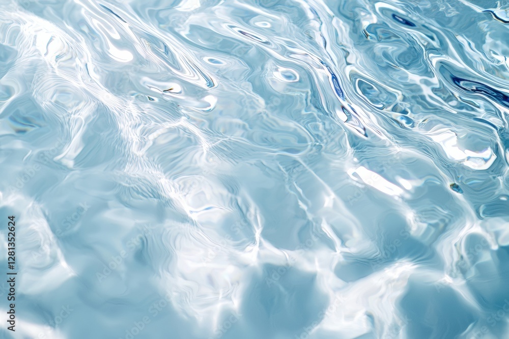 Poster pure blue water surface creating relaxing ripples and waves