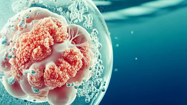 Exploring the intricate structure of a cancer cell in a microscopic underwater environment