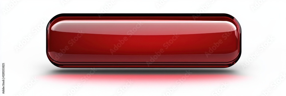 Fototapete Engaging Red Button for Action: 'Click Here' Icon on Shiny Isolated Background