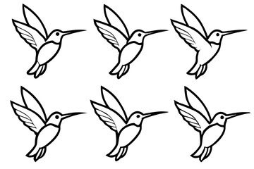 Elegant Hummingbird Vector Set