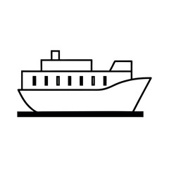 Obraz premium Freight Ship Line Art Vector for Businesses