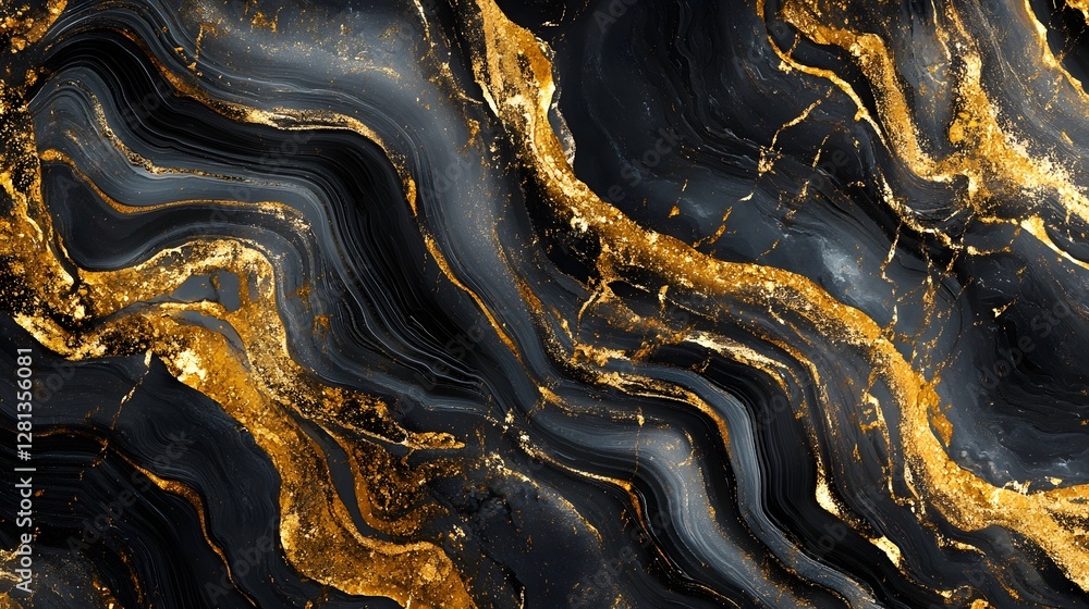 Poster Mesmerizing Abstract Marble Texture with Captivating Golden Swirls and Luminous Metallic Accents  Luxurious sophisticated and visually striking this digital graphic features a dynamic fluid