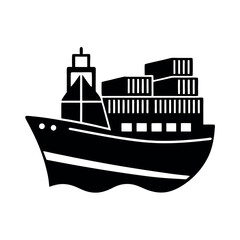 Obraz premium Shipping Boat Silhouette Vector Collection