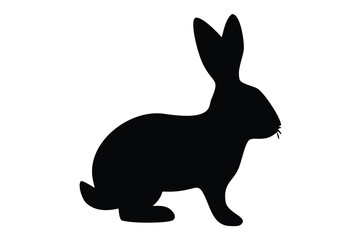 rabbit vector Icon, rabbit Silhouette, Isolated on White Background