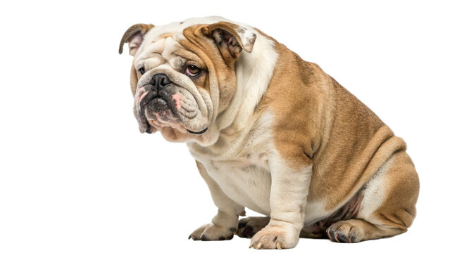 A bulldog with a grumpy expression