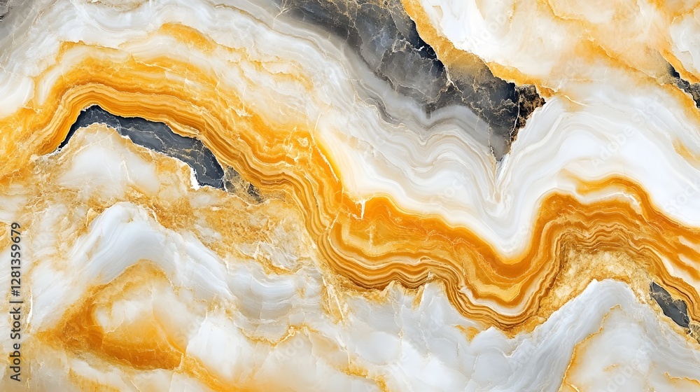 Aufkleber Mesmerizing abstract texture of a natural geode with striking layers of vibrant orange gray and white hues  This dynamic and visually striking pattern creates a captivating and background image