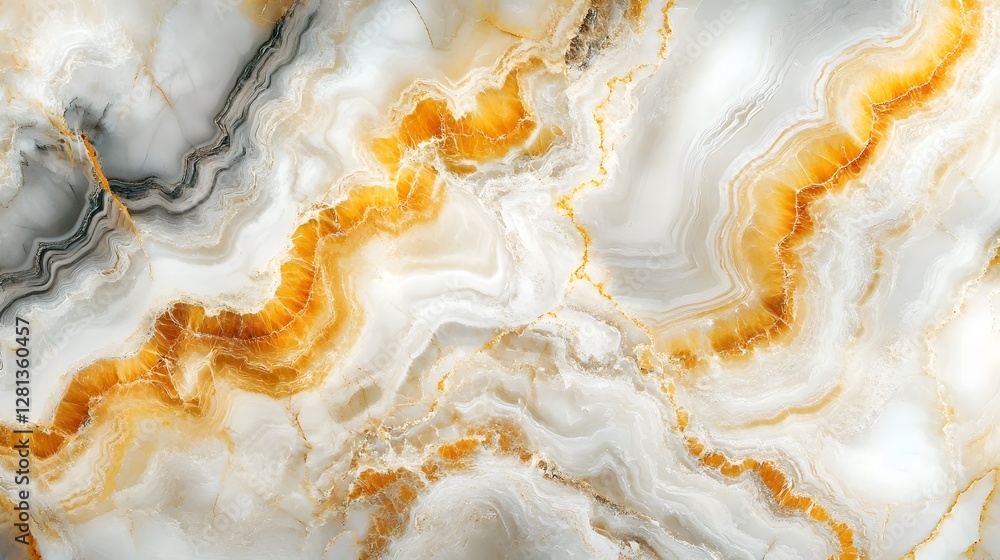 Leinwandbilder mesmerizing agate marble texture with flowing swirling patterns in shades of brown orange and beige 