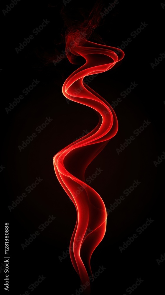 Poster ethereal red smoke swirl against dark backdrop creates a mesmerizing abstract design with a sense of